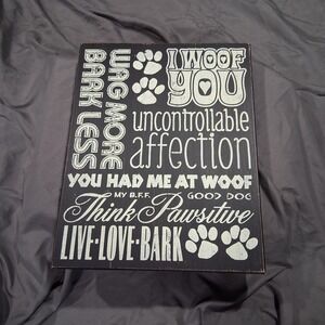 Sixtrees‎ LTD I Woof You,LIVE LOVE BARK Wooden Black & White Frame